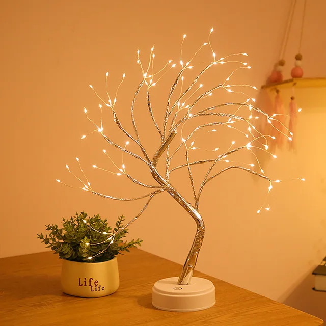 LED Baum Lichter Warmweiß USB Bonsai Baum Licht Verstellbare Äste  Batteriebetrieben Dekobaum Belichtet Kleine Baumbeleuchtung Innen Deko für  Thanksgiving Weihnachten (108 Lampenperlen)