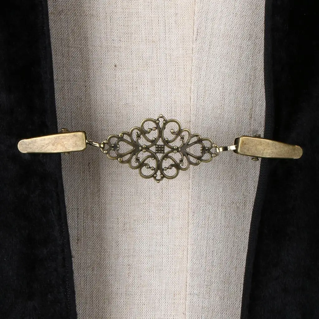 Women Vintage Sweater Cardigan Clip Hollow Alloy Plating Clothing Clips