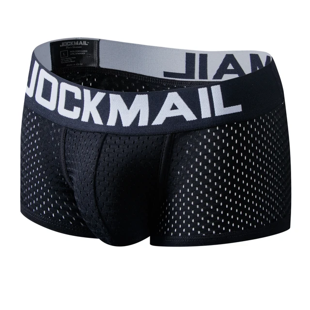 JOCKMAIL Mens Boxer Shorts Spandex Soft Mens Underwear Trunks Short For  Male Black at  Men's Clothing store