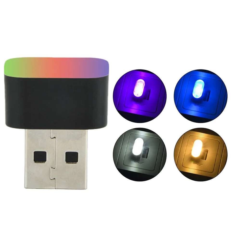 Luce Ambiente USB, Luce Ambiente USB LED 8 Colori RGB Dynamic Change Luminosità Regolabile Mini