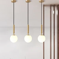 Glass pendant light gold bedroom light metal restaurant atmosphere pendant light complimentary light bulb 1