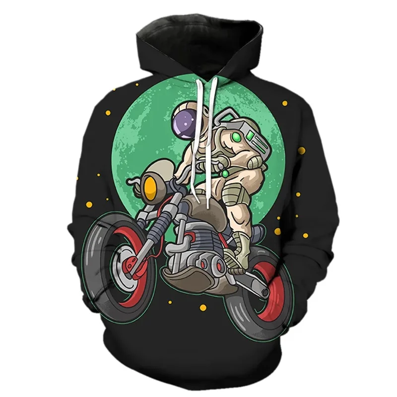 thumbnail image 1 of Sudadera con capucha con estampado 3D de astronauta de dibujos animados para hombres y mujeres, sudaderas casuales de gran tamaño, ropa de calle de hip hop para niños, 1 of 5