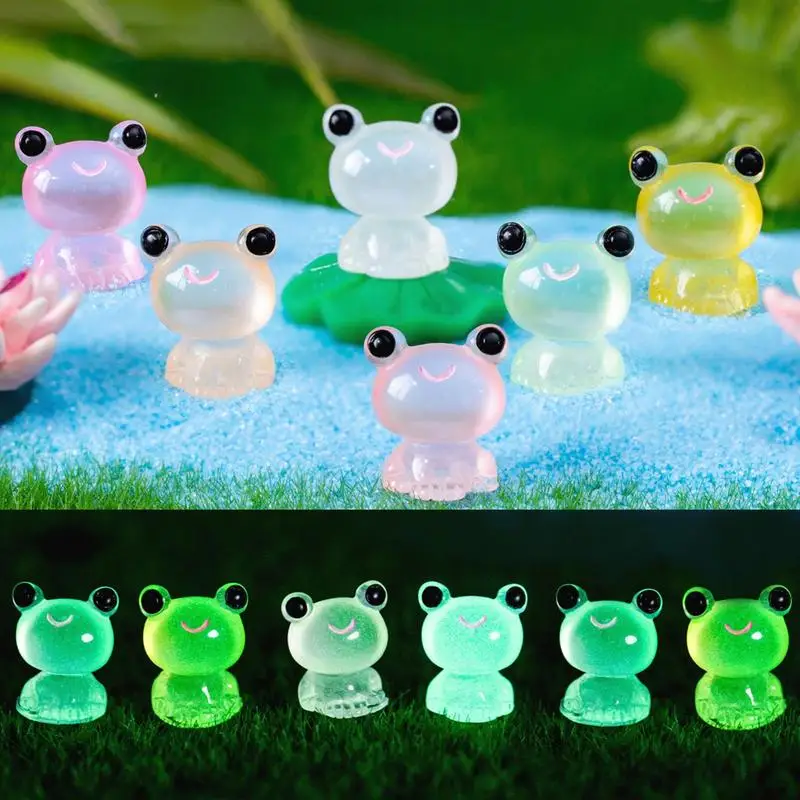 

Mini Resin Frogs Bulk 40 PCS Mini Resin Frogs Glow In The Dark Frogs Colorful DIY Craft Accessories For Landscape Aquarium
