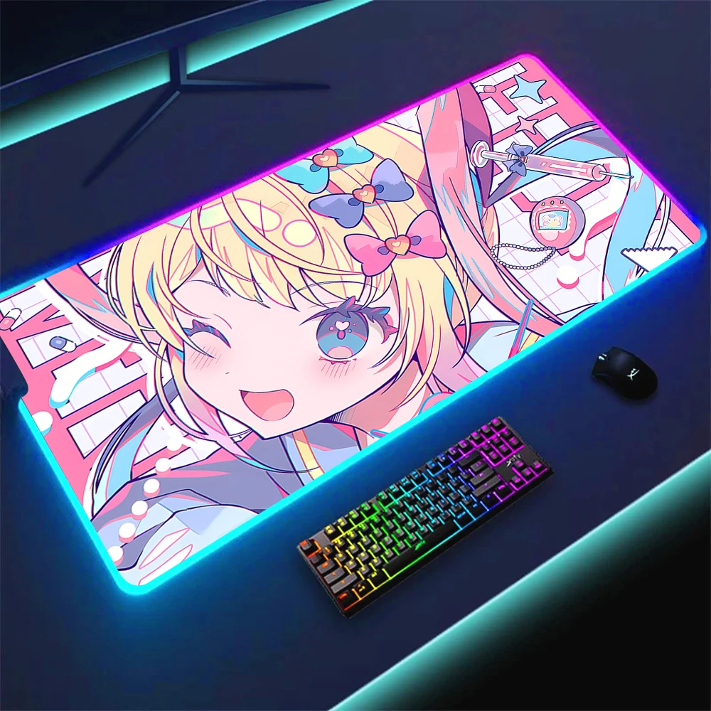 Oversized RGB LED Gaming Mouse Pad with Vibrant Design and Extended Surface (35.4x15.7in)