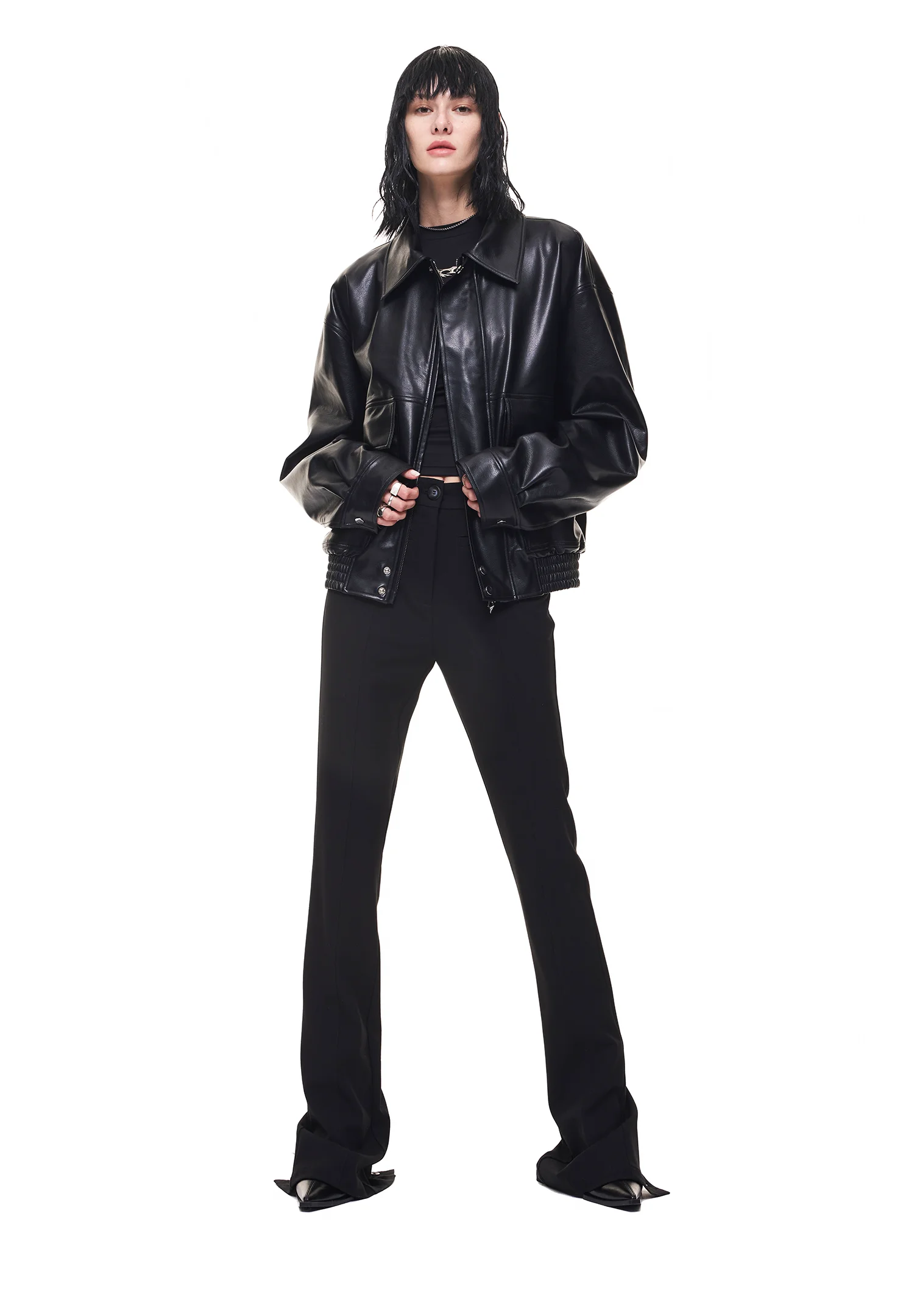 Xs-6xl New 2023 Men Women Fashion Dj Clothing Punk Pu Leather Coat