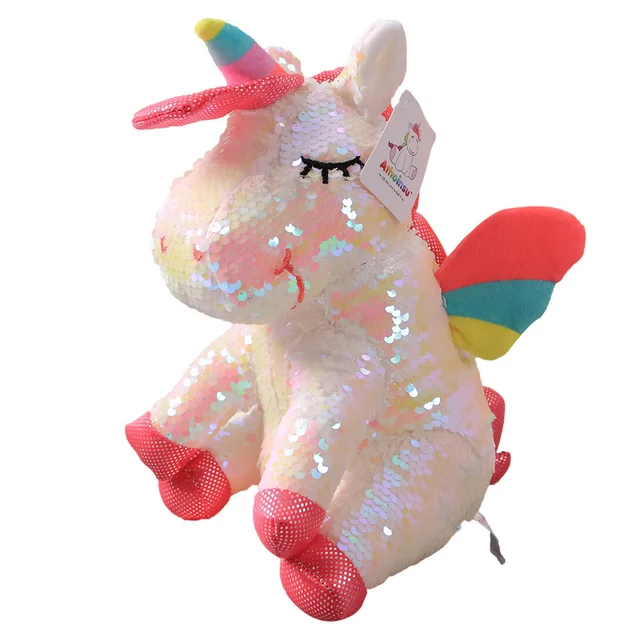Sublimation Magic Flip Toy Stuffed Soft Animal Unicorn Sequin Doll Kids Toys Birthday Christmas Gift for Girls