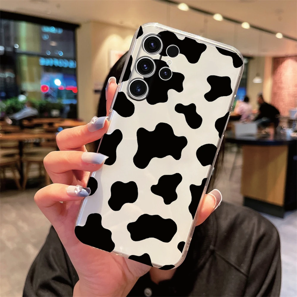 White Leopard Print Clear Phone Case - Artistic Marble Design