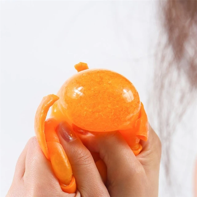 1Set Squeeze Orange Fidget Miniature Novelty Realistic Peeling Orange Prank Trick Toy with Slow Bounce Anti-Anxiety Toy 3