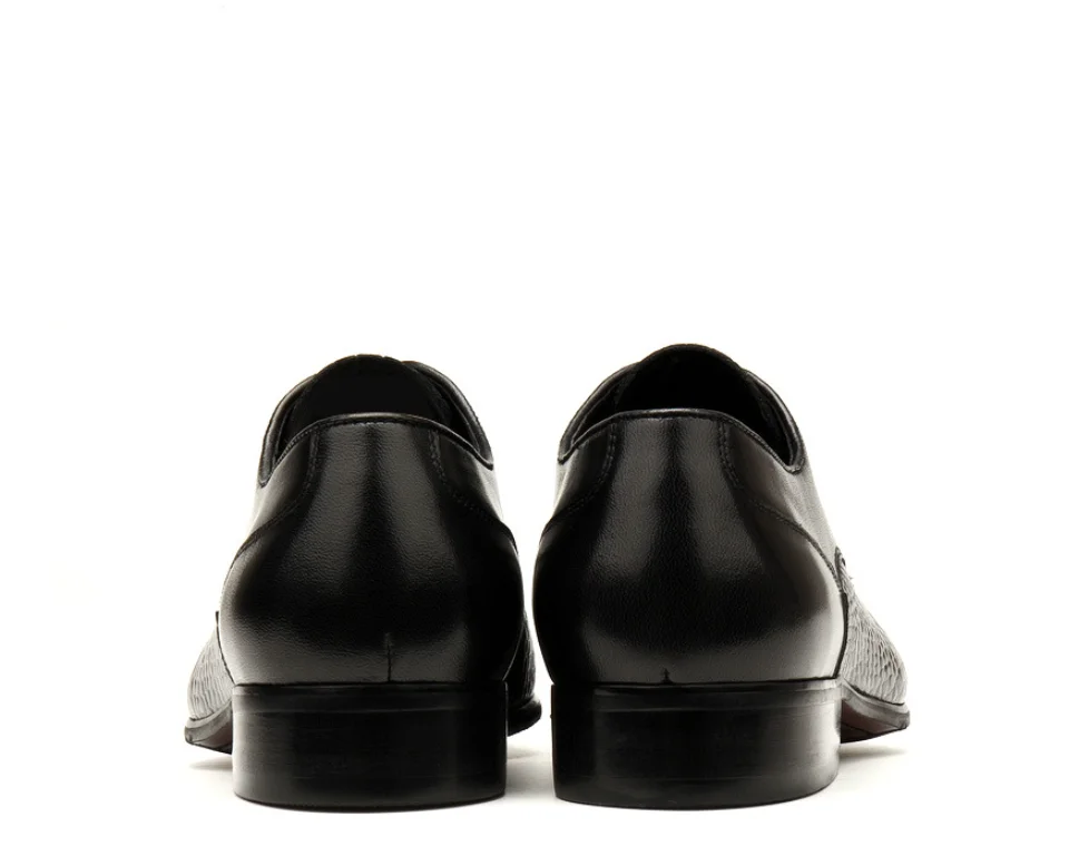 Neue geprägte Herrenschuhe Rindsleder spitze Spitze Business Casual Schuhe drei gemeinsame formelle Schuhe Herren Bürokleidung – Detail 11