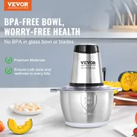 VEVOR Food Processor Electric Meat Grinder with 4-Wing Stainless Steel Blades8 Cup Stainless Steel Bowl for Baby Food 2