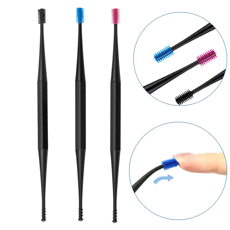 1PC Soft Silicone Ear Wax Removal Tool Double Head Screw Cleaner Tools Washable Picking Hearing Aid Care |