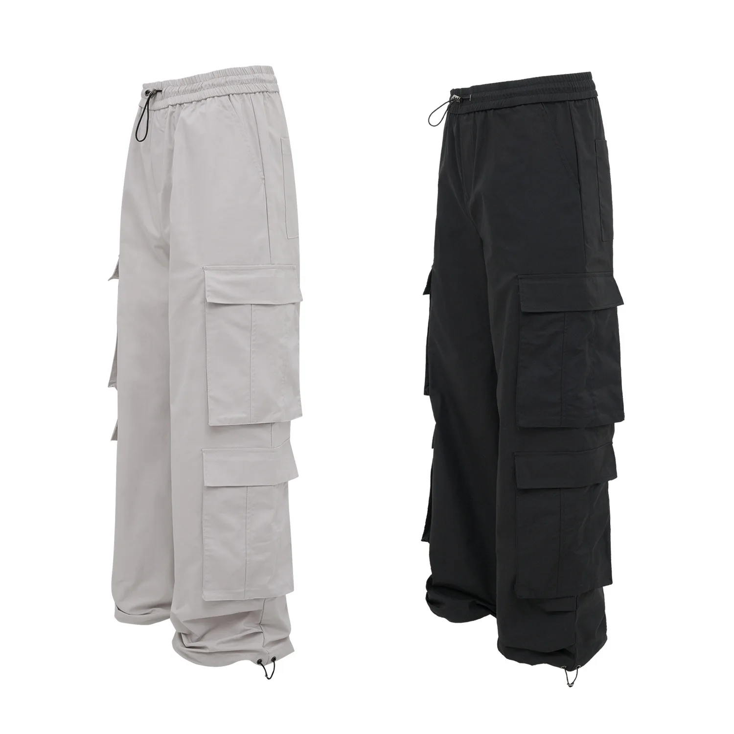 Description Picture 4 of item2024 Spring Autumn New Hip Hop Wide-legged Pants Men Women Loose Casual Cargo Pants Vintage Solid Color Streetwear Trousers
