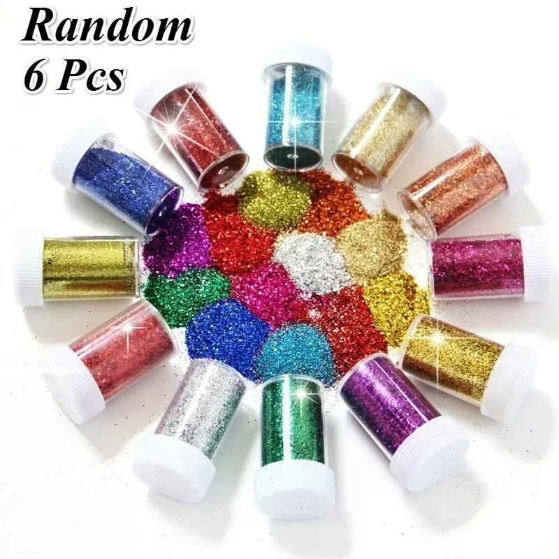 6 Bottles DIY Handmade Tool Accessories Glitter Powder Nail Art Supplies Powder Painting Decorative nail powder nail glitter nail pigment nail decoration nail decorations nail powder set