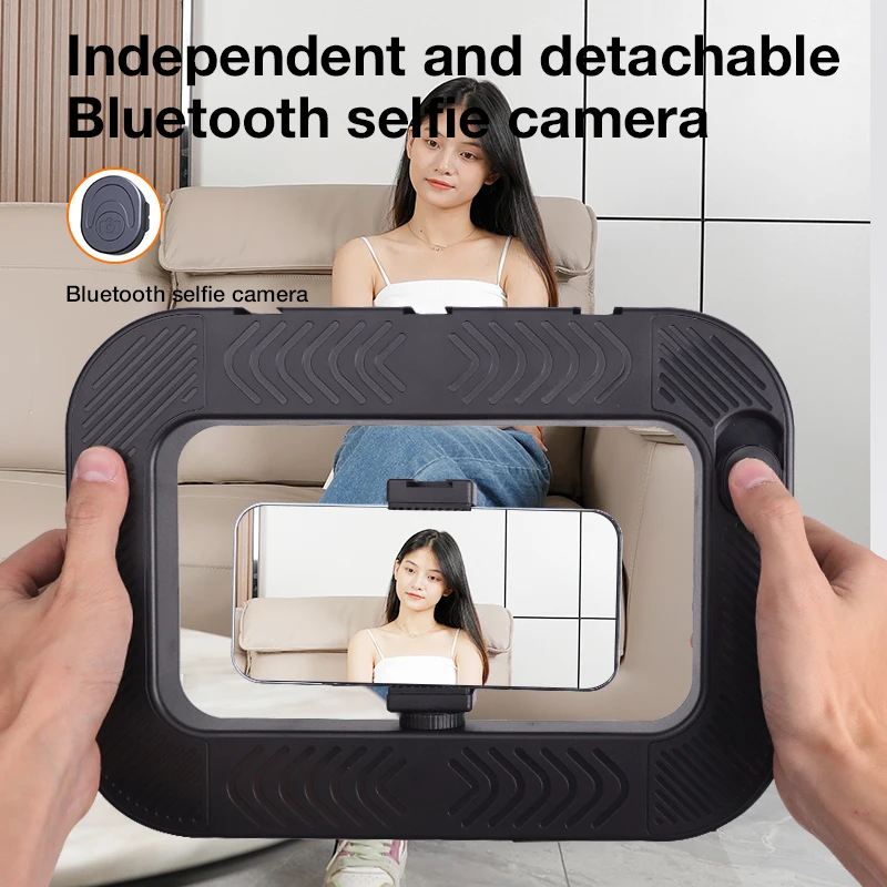 Dimming Rechargeable LED Ring Light Rabbit Cage Bluetooth Selfie