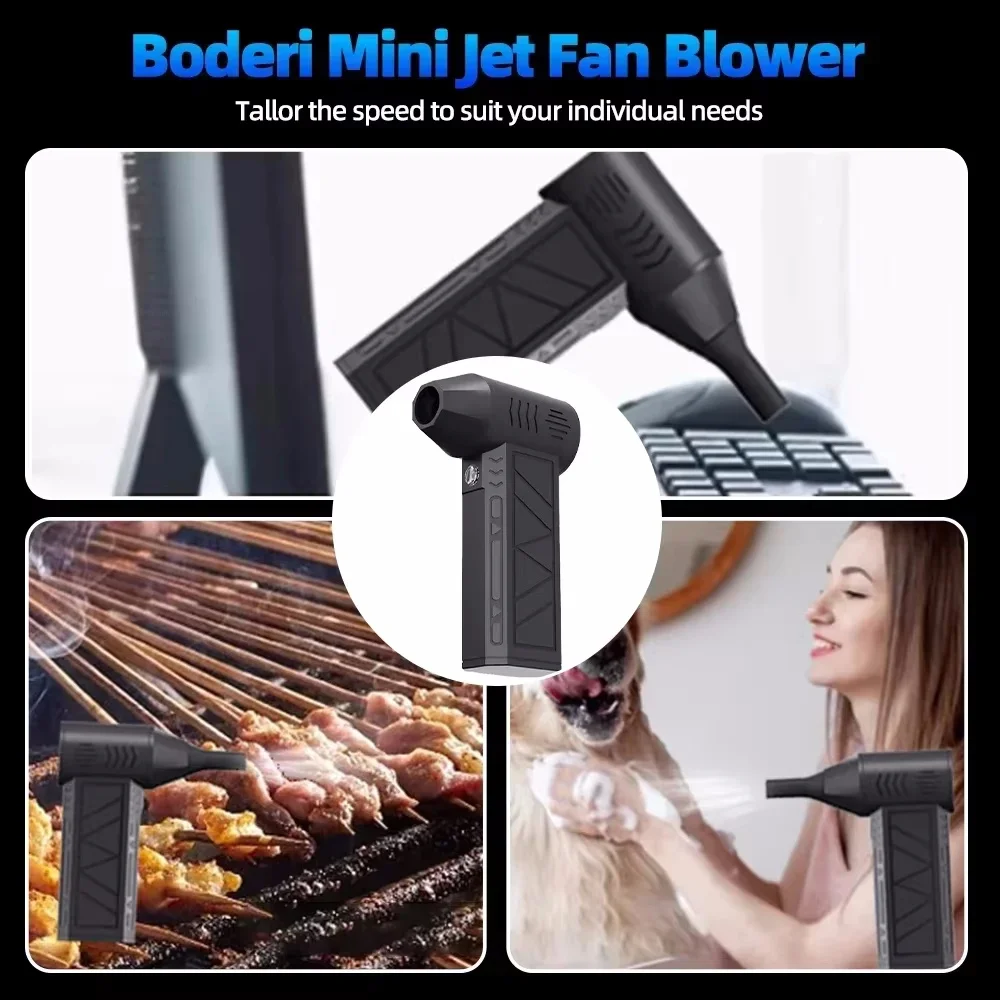 Mini 130000RPM Turbo Jet Fan Electric Air Duster Adjustable wind speed Turbo Violent Blower Rechargeable with Light Car Cleaning electric air duster