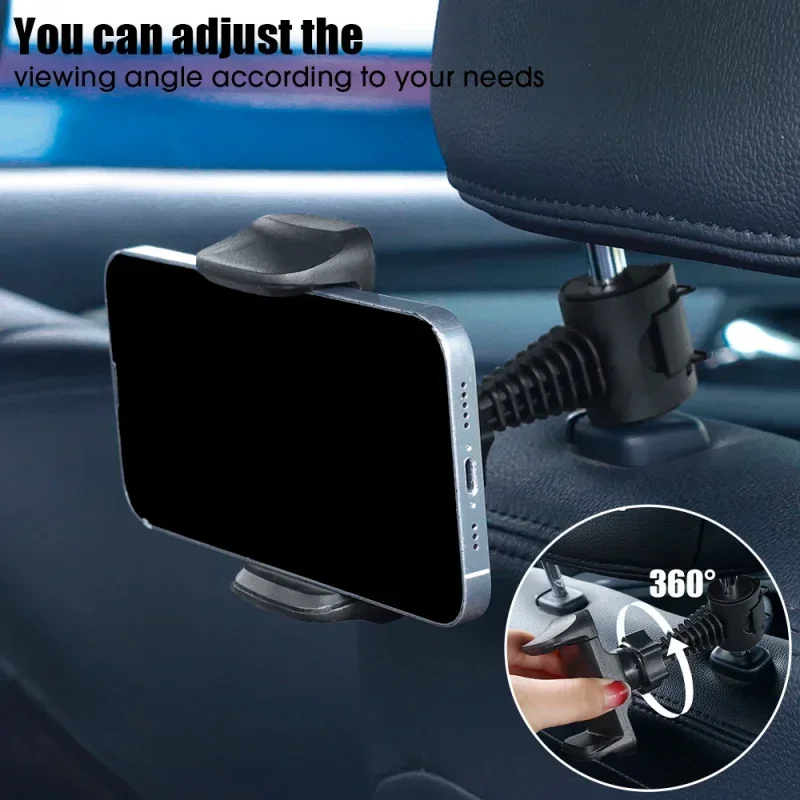 Car Phone Holder Universal Car Back Seat Headrest Phone Mount Holder Stand Bracket Hook Car Headrest Clip Mount For Kids