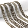 Natural Pyrite Faceted Round / Rondell Beads 2mm,3mm,4mm,1x2mm,2x3mm，for Jewelry Making Bracelet Necklace Beads DIY Wholesale 1