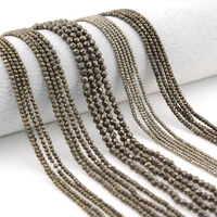 Natural Pyrite Faceted Round / Rondell Beads 2mm,3mm,4mm,1x2mm,2x3mm，for Jewelry Making Bracelet Necklace Beads DIY Wholesale 1