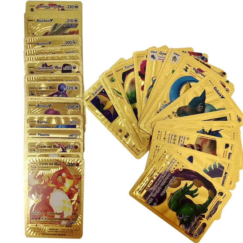 Spanish/english Pokemon Card V Vmax Gx Ex Pikachu Charizard Gold Game  Collection Cards - Game Collection Cards - AliExpress