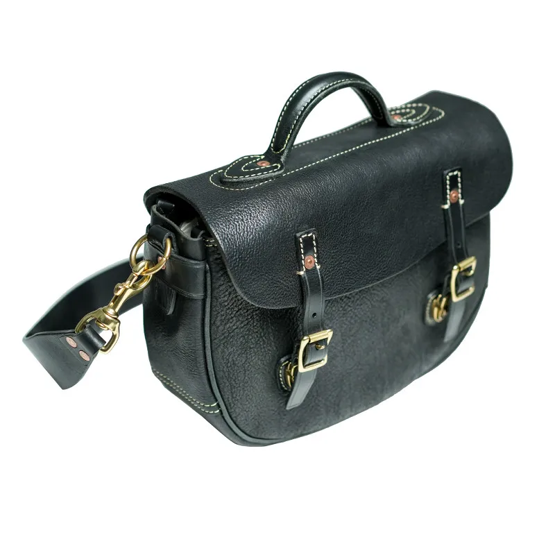 Vintage fashion designer high quality natural genuine leather men handbag Outdoor work weekend luxury real cowhide crossbody bag
