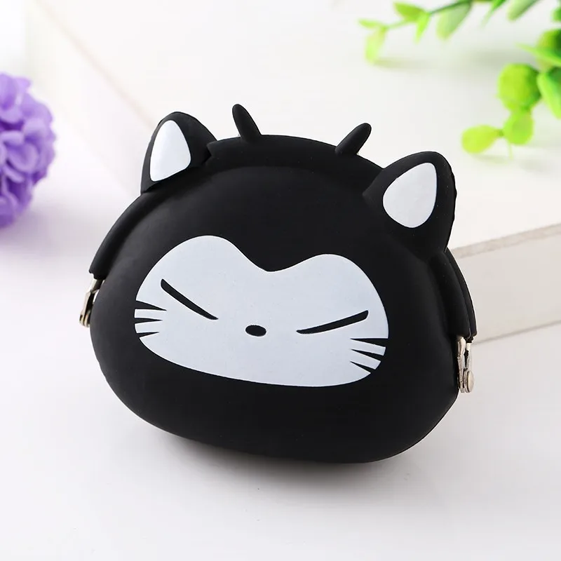 Children Kawaii Cartoon Dog Cat Coin Wallet Portable Storage Bag Travel Makeup Bag Beach Walking Cycling Outdoor