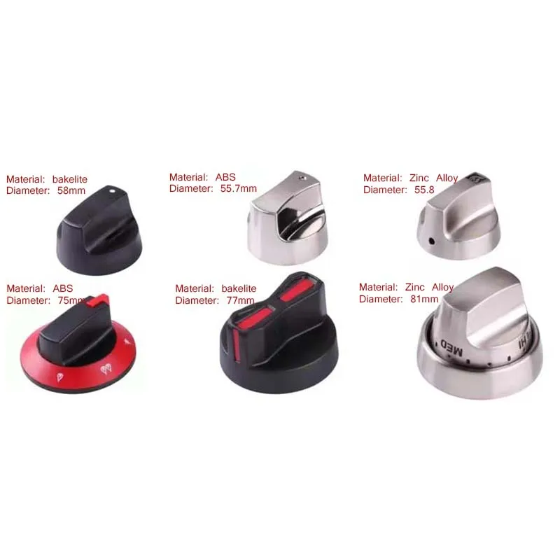 5Pcs ABS Rice Cooker Noodle Cooking Surface Pancake Oven Fryer Commercial Stove Knobs With An Outer Diameter Of 50mm