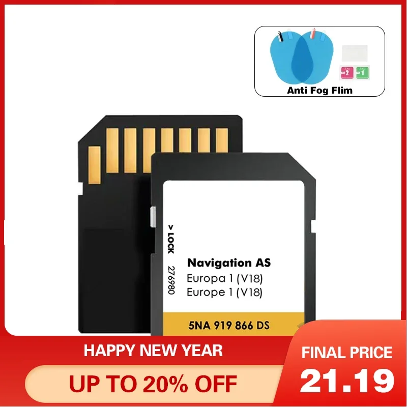 Nuovo Per Vw Scopri La Navigazione Multimediale Come V18 Map Uk Europe 2023 + Sat Nav Sd Card 32Gb