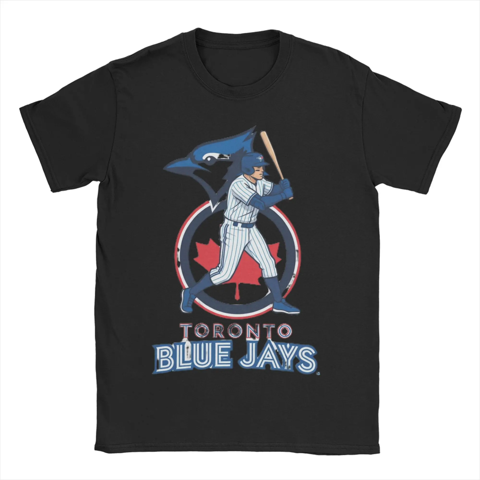 Toronto Blue Bird Pure Cotton Unisex Baseball Tee - Round Neck, Short Sleeve, Plus Size