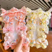 10Pcs/Set Cute Bows Baby Hairclips Lace Flower Children Girls Hairpins Hairdresses Baby BB Clip Gifts 4