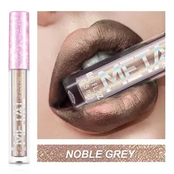 Metallic Matte Long - Lasting Waterproof Lipstick with Shimmer Finish - 12 Vibrant Colors (NOBLE GREY)