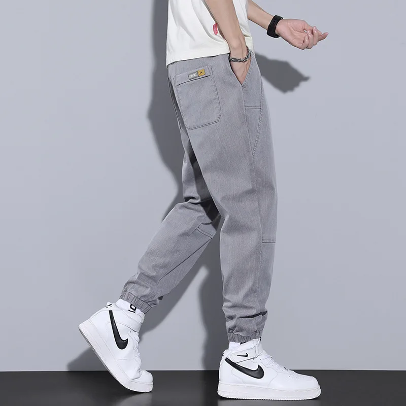 Fashionable and Comfortable Summer Men's Casual Pants with Breathable and Slimming Design for Sports and Leisure Activities