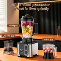 Blender 3 en 1, 4L, 1000W, robot culinaire, mixeur pour smoothies, hachoir à viande, moulin à café et à épices, appareil de cuisine 5