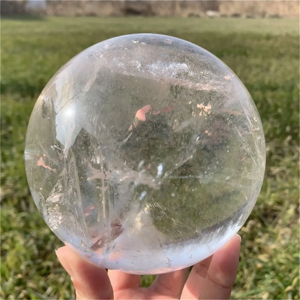 Natural Transparent Crystal Ball Quartz Energy Gem Mineral Specimen Healing Home Office Decorative Gift 6