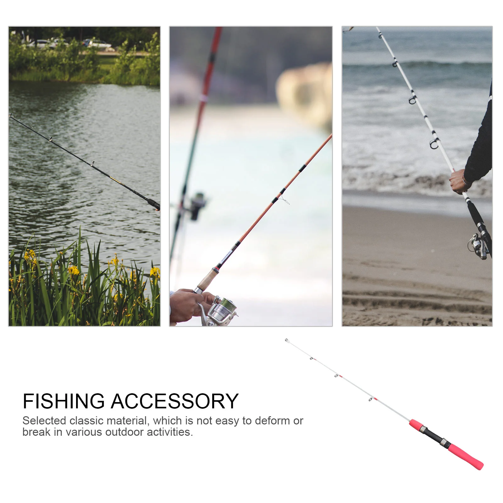 Ice Fishing Rod Resin Pole Accessory Winter Lure Adjustable FRP Shrimp Outdoor Supply