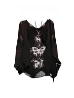 Y2K Spicy Girl Retro  Hole V-ne Knitted Sweater Women's Autumn New Lazy Sle Long Sve Sun Protection irt T-s...