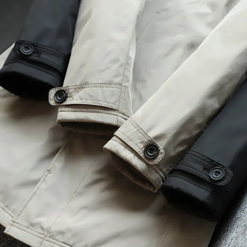 Men Clothing Waterproof and Tear-resistant Autumn Winter Japanese Style Quilted Warm Men's Mid-length Trench Coat trench coat