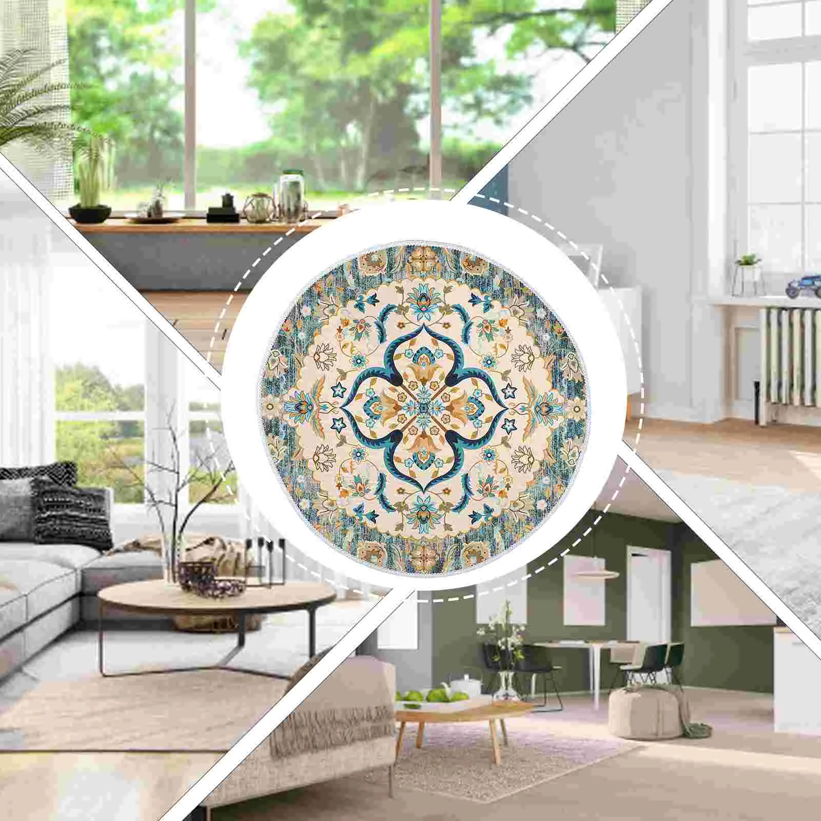 

Room Floor Mat Unique Home Rug American Style Bohemian Carpet Polyester (Polyester) Carpets for Living