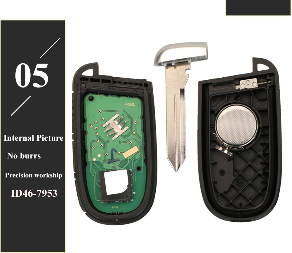 Keyforkess 2/3/4/5 pulsante Smart Remote Key Fob Fob 433MHz per Jeep Grand Cherokee 2013-2020 ID46 pcf7945 7953 portachiavi auto - S81150a91c0954b359384e9ad926e4d86z