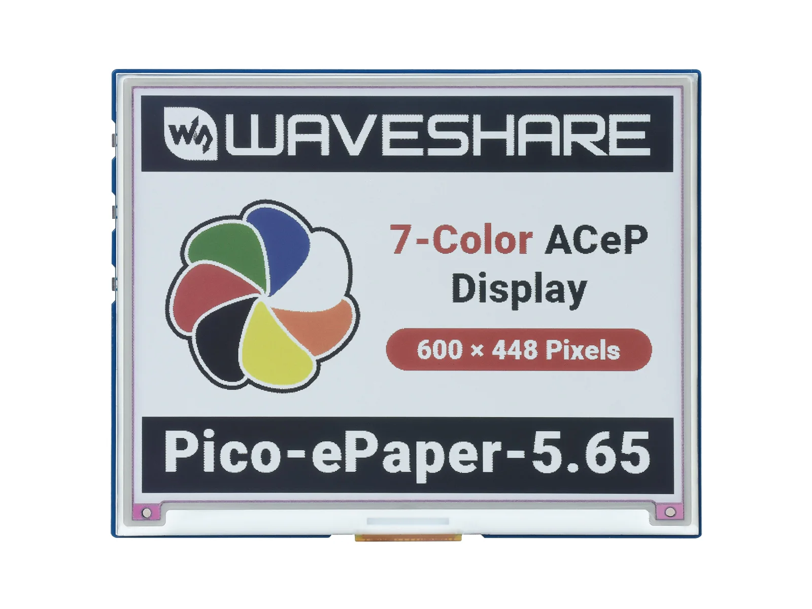 

Pico-ePaper-5.65,Colorful e-Paper E-Ink Display Module for Raspberry Pi Pico, 600×448 , ACeP 7-Color,Viewing Angle, Paper-Like