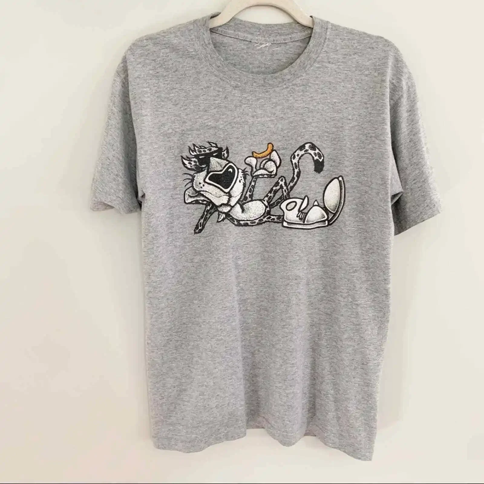 T-Shirt Vintage Anni '90 Chester Cheeto Grigia Girocollo