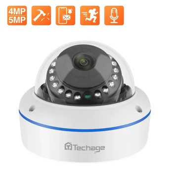 Techage 슈퍼 HD PoE IP 카메라, 돔형 실내 방폭 CCTV 카메라, 오디오 녹음, P2P 비디오 감시, 4MP 5MP