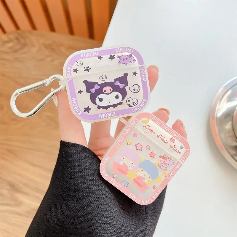 

Квадратный чехол для наушников Sanrio Hello Kitty Kuromi Cinnamoroll, подходит для Iphone Airpods, защитный чехол с защитой от падения, подарок другу