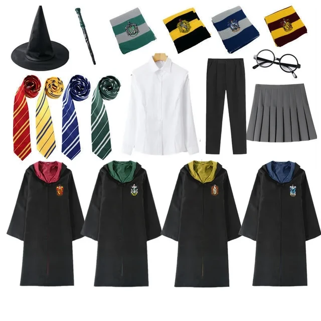 5 Pièces Deguisement Harry Potter Wizard Enfant, 135/145/155 Costum