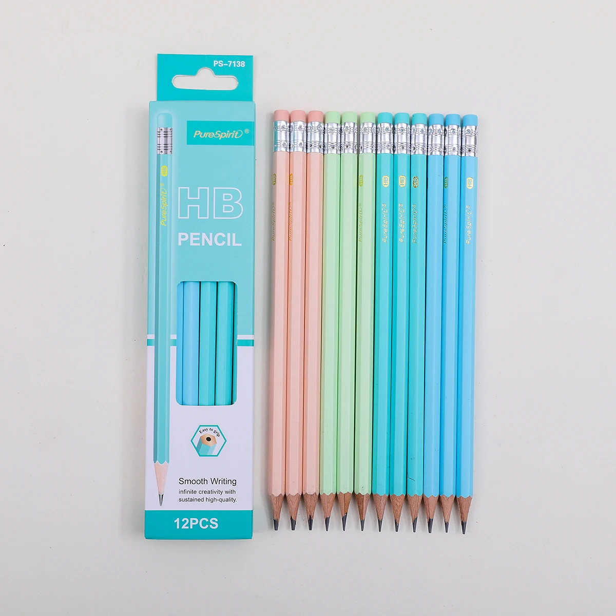 12pcs Macron Woodcased Pencils with Eraser Pre-sharpened HB Lead Graphite Pencils for Students Adults School, Office 5