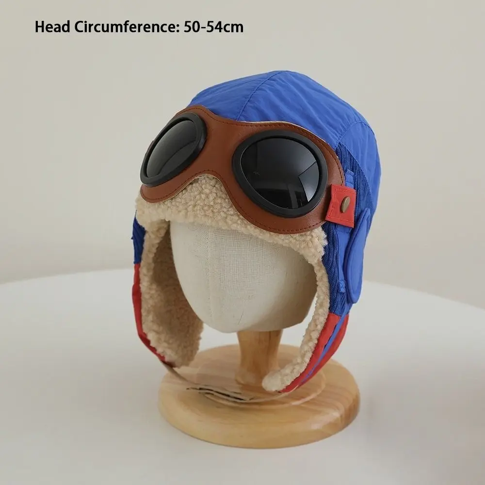 Polyester Winter Hat with Ear Protection and Glasses for Kids