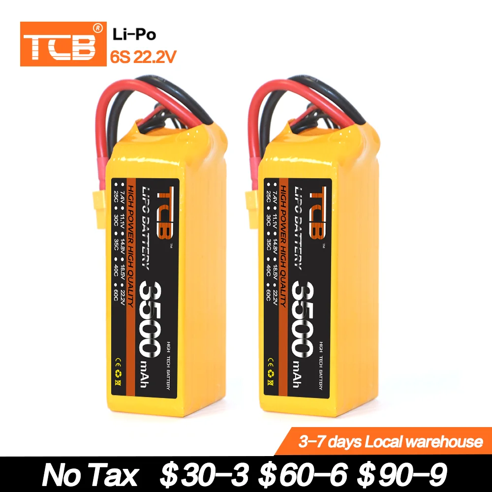TCBBatteries6S222V3500mAh60CRCLiPoBatteryForRCAirplane