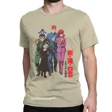 T Shirts de loisirs Yu Yu Yu Hakusho pour hommes, T Shirts à col ras du cou en coton pur T Shirts Anime Manga Harajuku T Shirts imprimés Tops