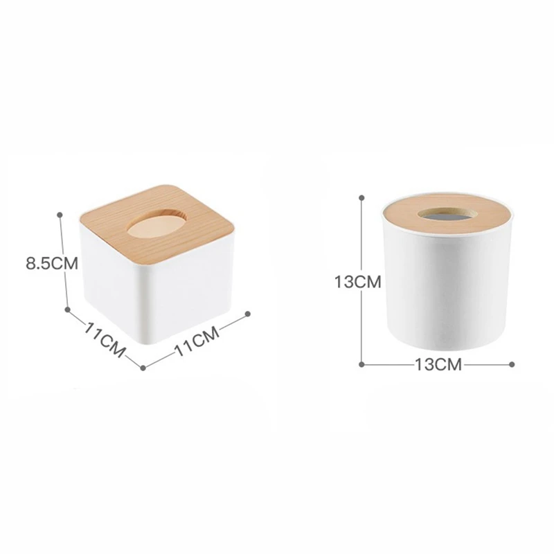Wooden Tissue Box Napkin Holder Cover Toilet Paper Handkerchief Case Solid Simple Stylish Wood Home Car Wipe Organizer Container 5