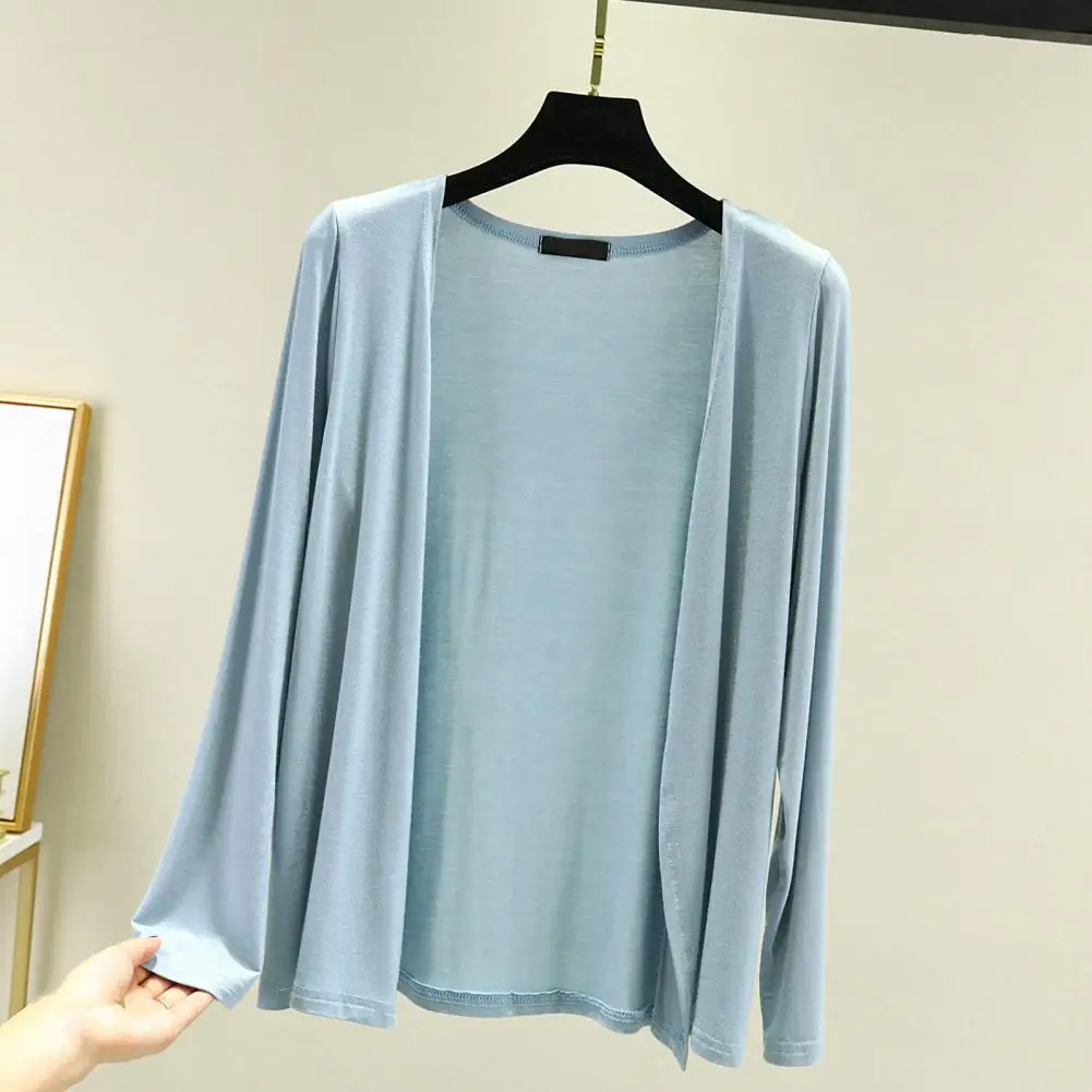 

Open Placket Women Coat Soft Breathable Women's Long Sleeve Open Front Cardigan Coat Stylish Casual Outerwear for Females Soft