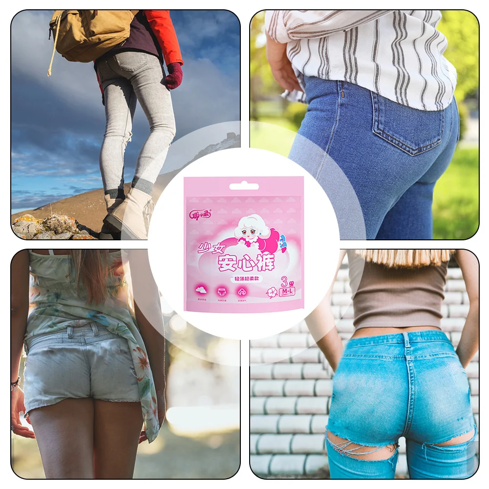 Women's Disposable Menstrual Underpants Portable Sanitary Napkins Elastic Waist Heavy Flows Period Panties for Sleeping Use